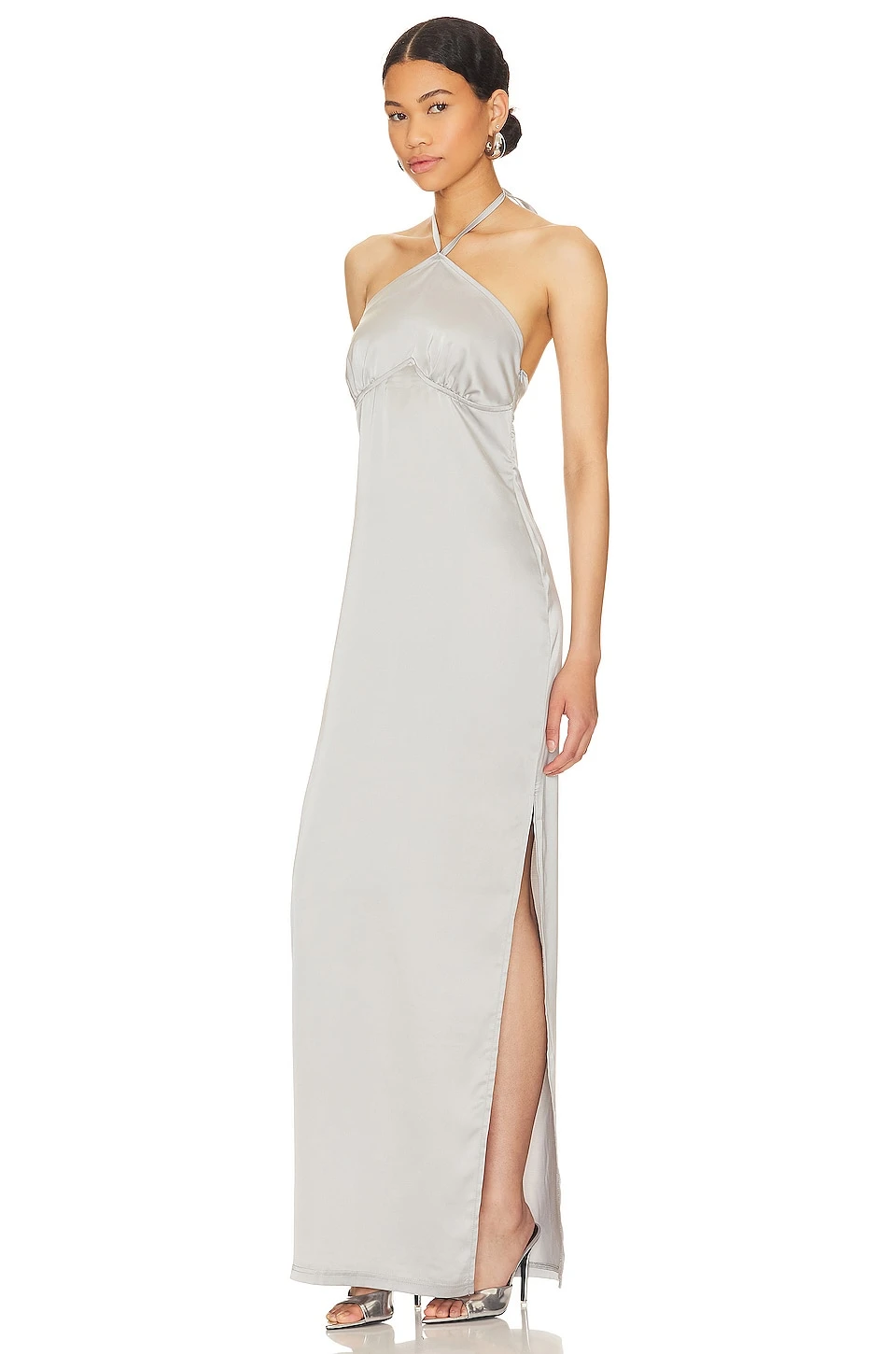 OW Collection ROBE MAXI SAGA Grey 5 OW Collection ROBE MAXI SAGA Grey – Image 3