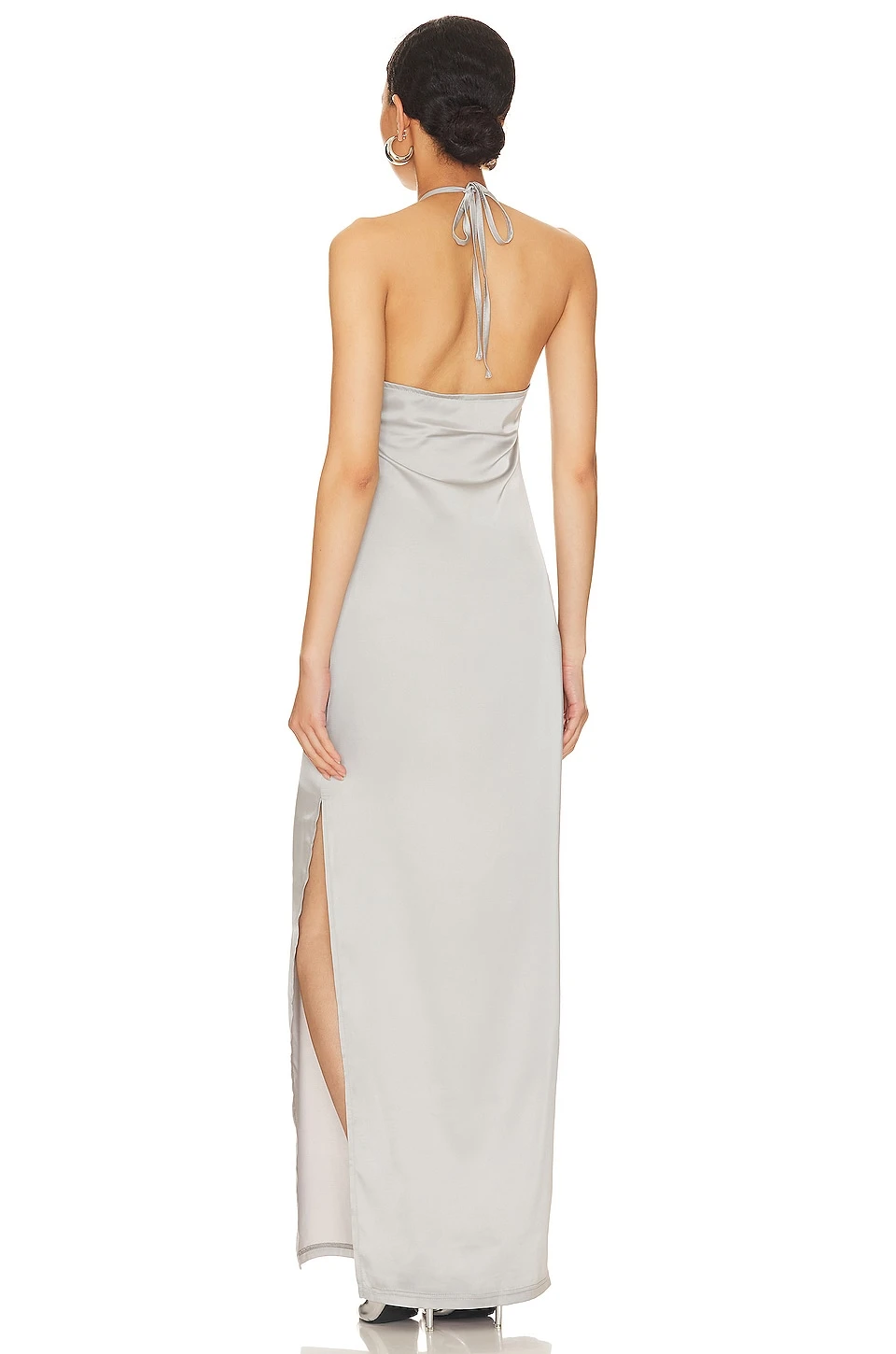 OW Collection ROBE MAXI SAGA Grey 6 OW Collection ROBE MAXI SAGA Grey – Image 4