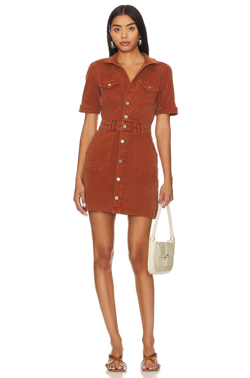 Paige ROBE EN JEAN MAYSLIE Burnt Terracotta 3 Paige ROBE EN JEAN MAYSLIE Burnt Terracotta