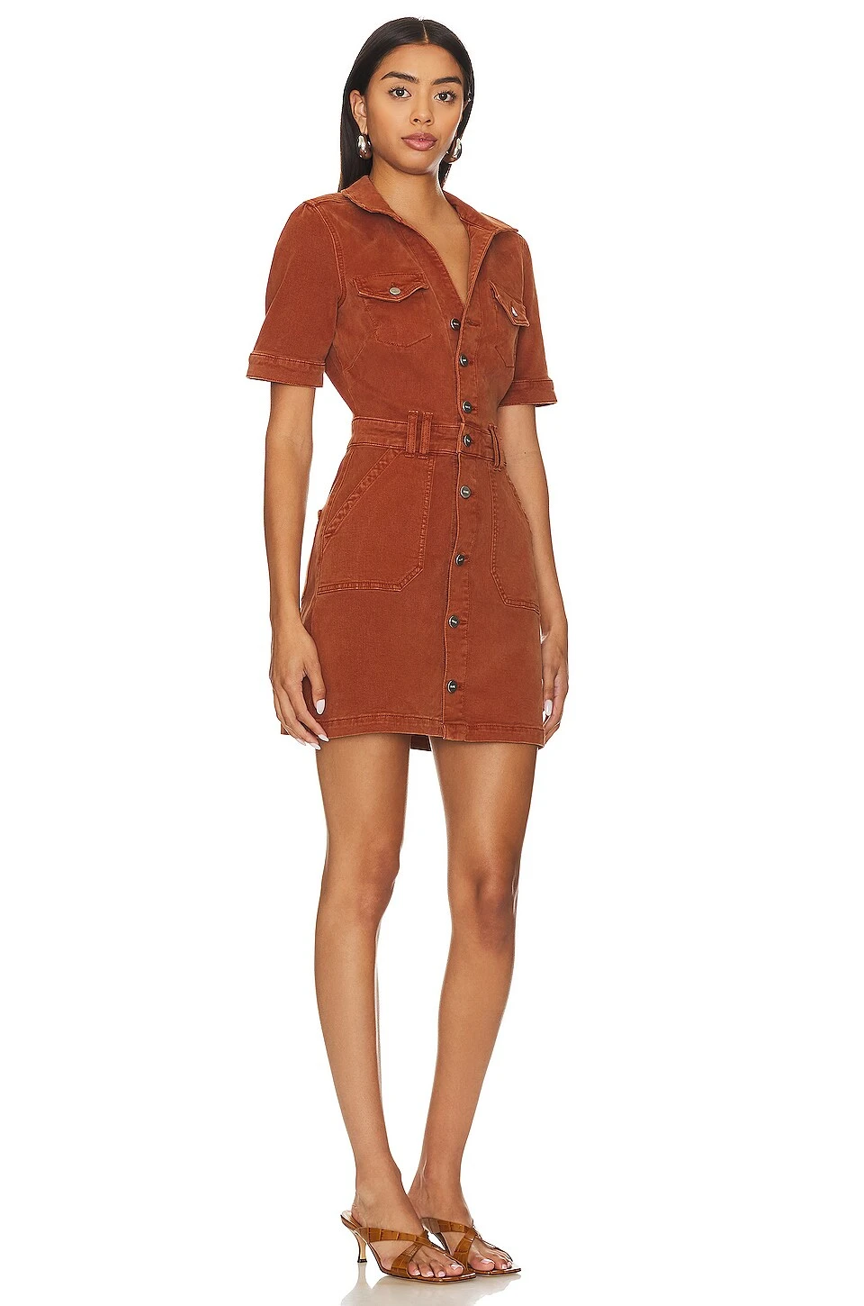 Paige ROBE EN JEAN MAYSLIE Burnt Terracotta 4 Paige ROBE EN JEAN MAYSLIE Burnt Terracotta – Image 2