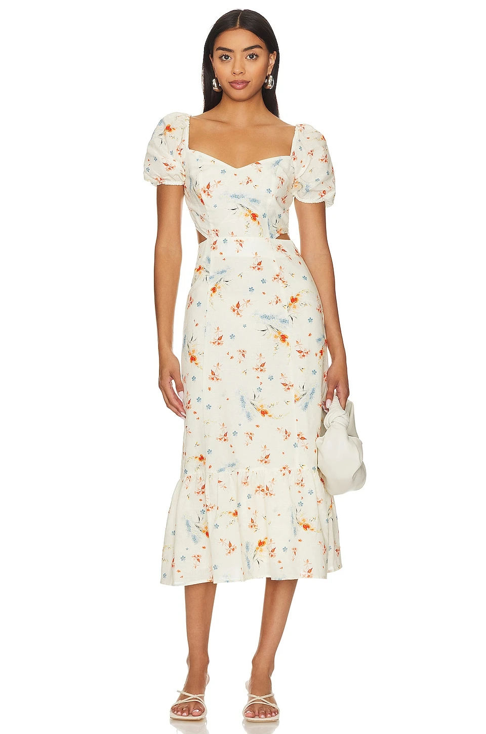 Paige ROBE MI-LONGUE LINH Cream Multi 3 Paige ROBE MI-LONGUE LINH Cream Multi