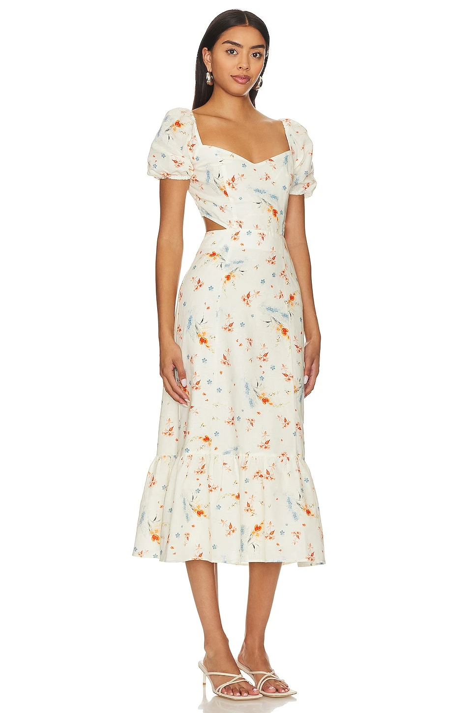 Paige ROBE MI-LONGUE LINH Cream Multi 4 Paige ROBE MI-LONGUE LINH Cream Multi – Image 2