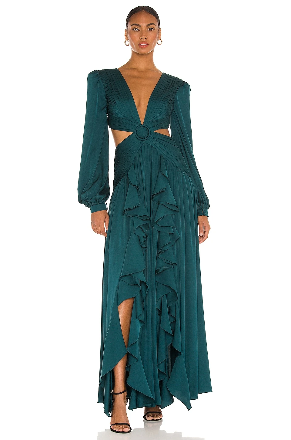 ROBE DE SOIRÉE PLUNGE Prussian Green 3 ROBE DE SOIRÉE PLUNGE Prussian Green