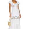 ROBE LA LAVANDE Embroidered Linen & Lace