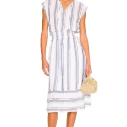 RAILS ROBE MI-LONGUE ASHLYN Aegean Blue Stripe