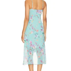 ROBE MI-LONGUE CLEMENTINE Turquoise Sea Floral -Pas Cher Tendricia Magasin RFOR WD27 V3