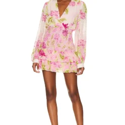 ROBE COURTE REN Pink Lotues