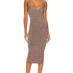 ROBE AMSTER Metallic Cognac