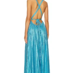 ROBE LAMÉ TOVA Aqua Blue -Pas Cher Tendricia Magasin ROFR WD493 V3