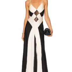 ROBE DE SOIRÉE LUXY Ivory & Black Combo