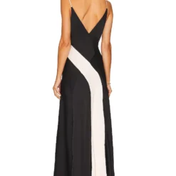 ROBE DE SOIRÉE LUXY Ivory & Black Combo -Pas Cher Tendricia Magasin RONR WD544 V3