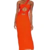 ROBE MI-LONGUE MIRABELLE Tangerine -Pas Cher Tendricia Magasin RONR WD548 V1