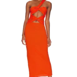 ROBE MI-LONGUE MIRABELLE Tangerine
