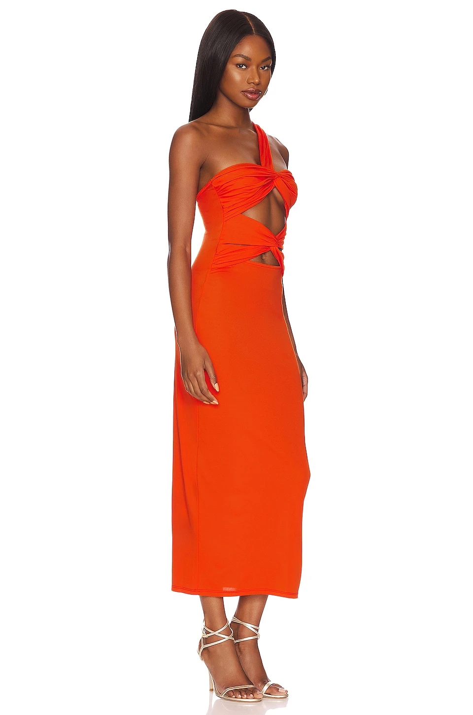 ROBE MI-LONGUE MIRABELLE Tangerine 4 ROBE MI-LONGUE MIRABELLE Tangerine – Image 2