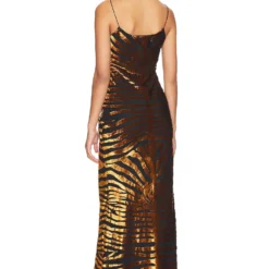 ROBE SCARLETTE Velvet Burnout Amber/black -Pas Cher Tendricia Magasin RONR WD573 V3