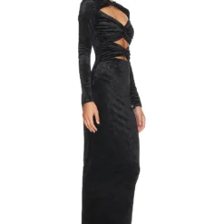 ROBE NORMELLA Crushed Velvet Black -Pas Cher Tendricia Magasin RONR WD575 V2