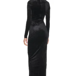 ROBE NORMELLA Crushed Velvet Black -Pas Cher Tendricia Magasin RONR WD575 V3