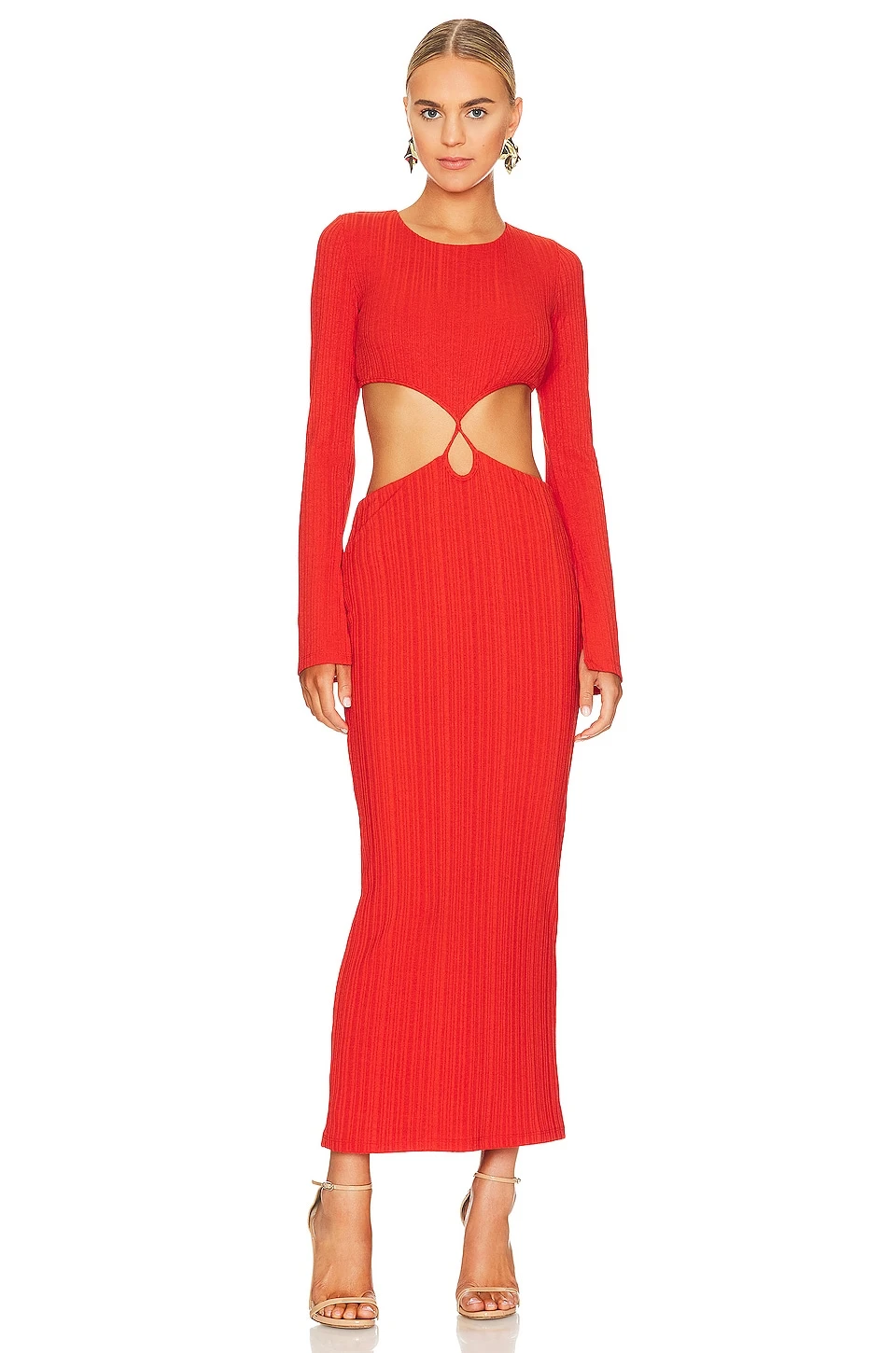 ROBE MI-LONGUE OASIS Red 3 ROBE MI-LONGUE OASIS Red