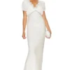 ROBE DE SOIRÉE LAUREN Off White -Pas Cher Tendricia Magasin SCOL WD202 V1
