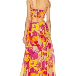 ROBE MAGDA Flowers Print -Pas Cher Tendricia Magasin SDRE WD177 V3