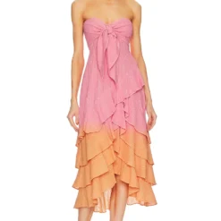 ROBE ILANILA Dubai Tie Dye Orange Pink