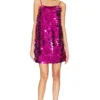 ROBE COURTE CAITLIN Big Sequins Fuchsia