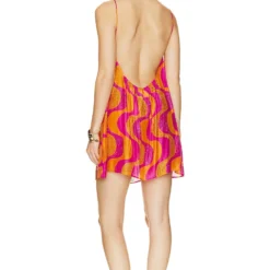 ROBE COURTE GRACE Amazonia Rhinestones Fuchsia & Ora -Pas Cher Tendricia Magasin SDRE WD195 V3