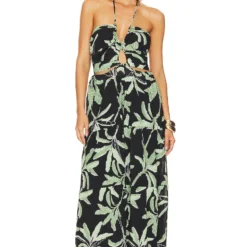 Seafolly ROBE PALM PARADISE Black