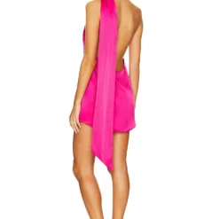 ROBE COURTE EN SOIE KENDALL Fuchsia -Pas Cher Tendricia Magasin SERR WD75 V4