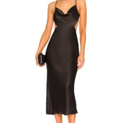 Shona Joy ROBE MI-LONGUE THALIA BIAS Black -Pas Cher Tendricia Magasin SHON WD400 V1 1