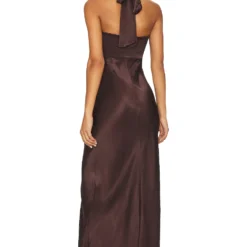 Shona Joy ROBE MIDI DOS-NU AVEC FRONCES LANA Cocoa -Pas Cher Tendricia Magasin SHON WD496 V3