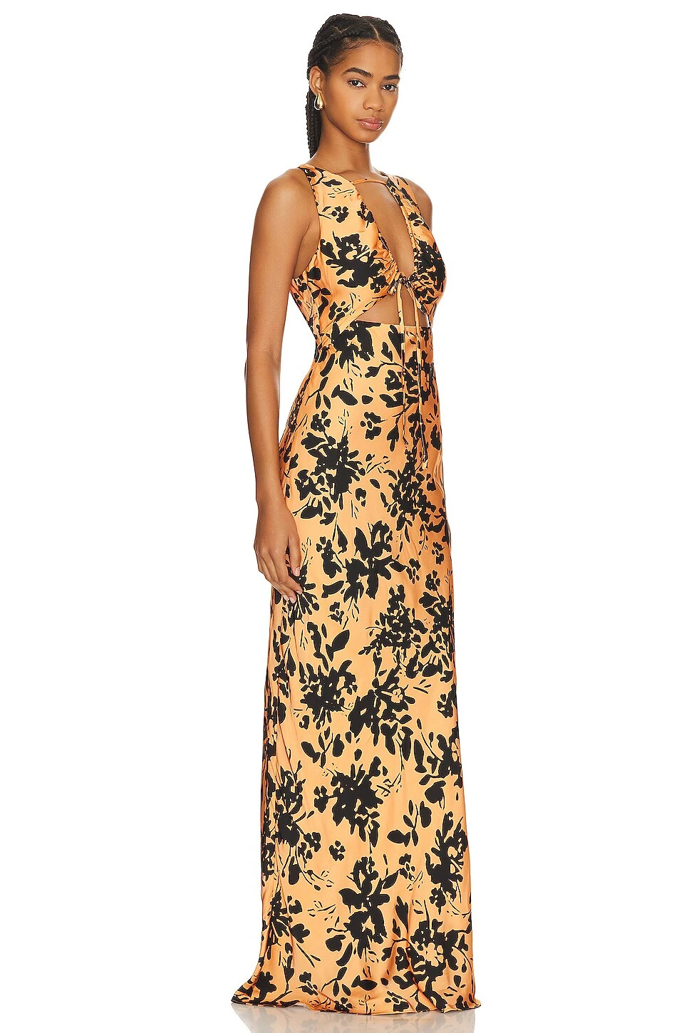 Shona Joy ROBE MAXI À DÉCOUPES SOLARE Tangerine & Black 4 Shona Joy ROBE MAXI À DÉCOUPES SOLARE Tangerine & Black – Image 2