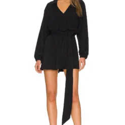 Show Me Your Mumu ROBE CHLOE Black Slinky Stretch