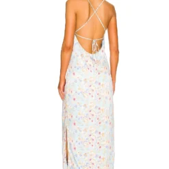 ROBE CARACO SILKY FLORAL ESSENTIAL Blue Combo -Pas Cher Tendricia Magasin SOMR WD10 V3