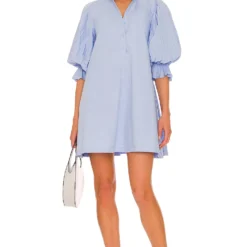 ROBE COURTE FOCUS PLEAT SMOCK Powder Blue