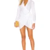 ROBE COURTE DRAPÉE SOPHIE White -Pas Cher Tendricia Magasin SPDW WD438 V1
