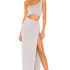 ROBE LONGUE À DÉCOUPES ERLA Light Grey -Pas Cher Tendricia Magasin SPDW WD669 V1 1