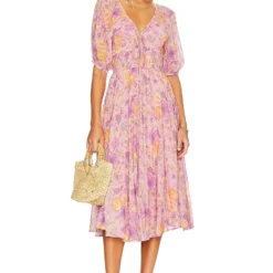 ROBE MI-LONGUE HIBISCUS LANE Musk