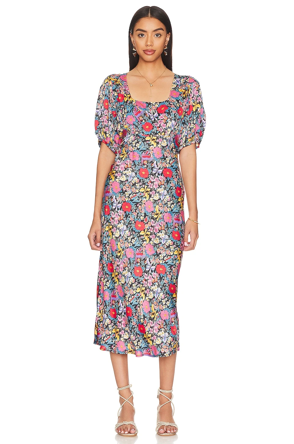 ROBE MI-LONGUE LAST DRINKS Evening Floral 3 ROBE MI-LONGUE LAST DRINKS Evening Floral