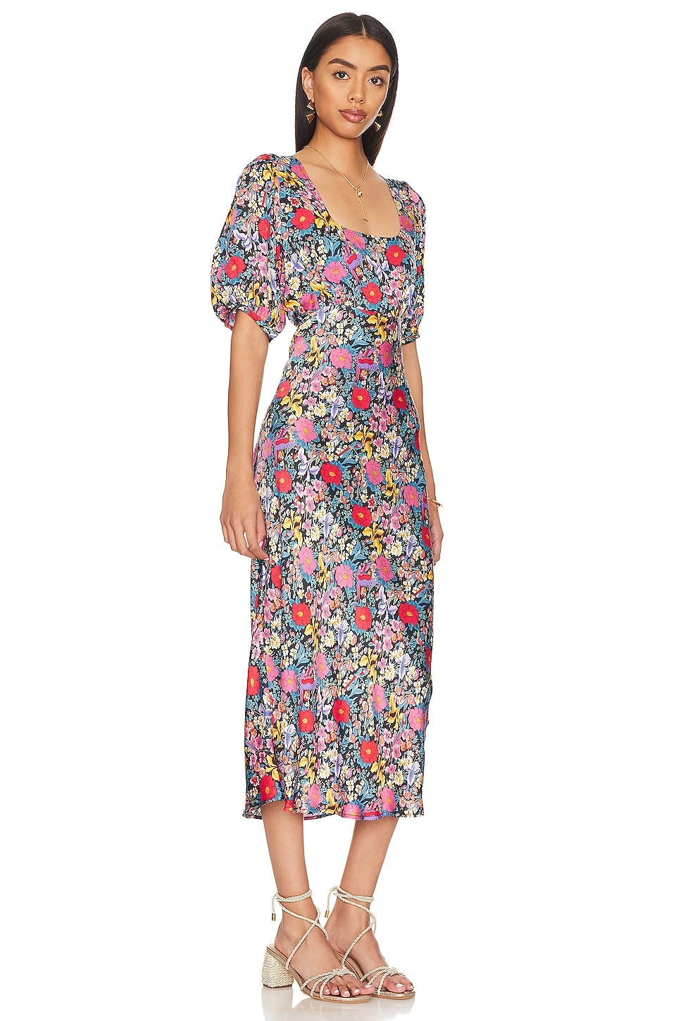 ROBE MI-LONGUE LAST DRINKS Evening Floral 4 ROBE MI-LONGUE LAST DRINKS Evening Floral – Image 2