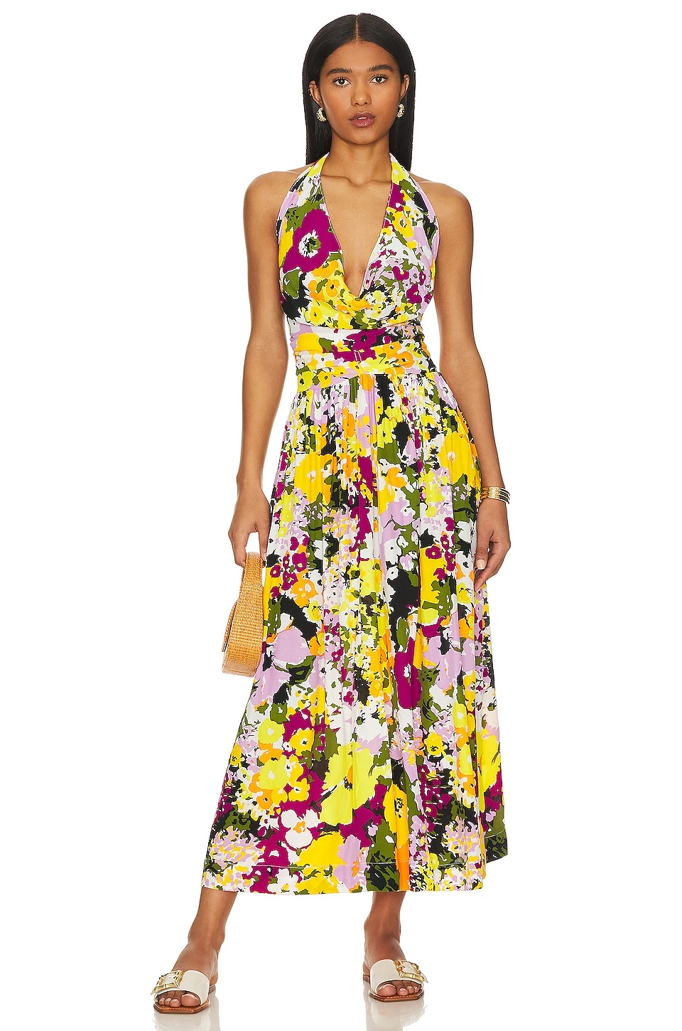 ROBE MIDI ENCOLURE BÉNITIER Flower Riot 3 ROBE MIDI ENCOLURE BÉNITIER Flower Riot