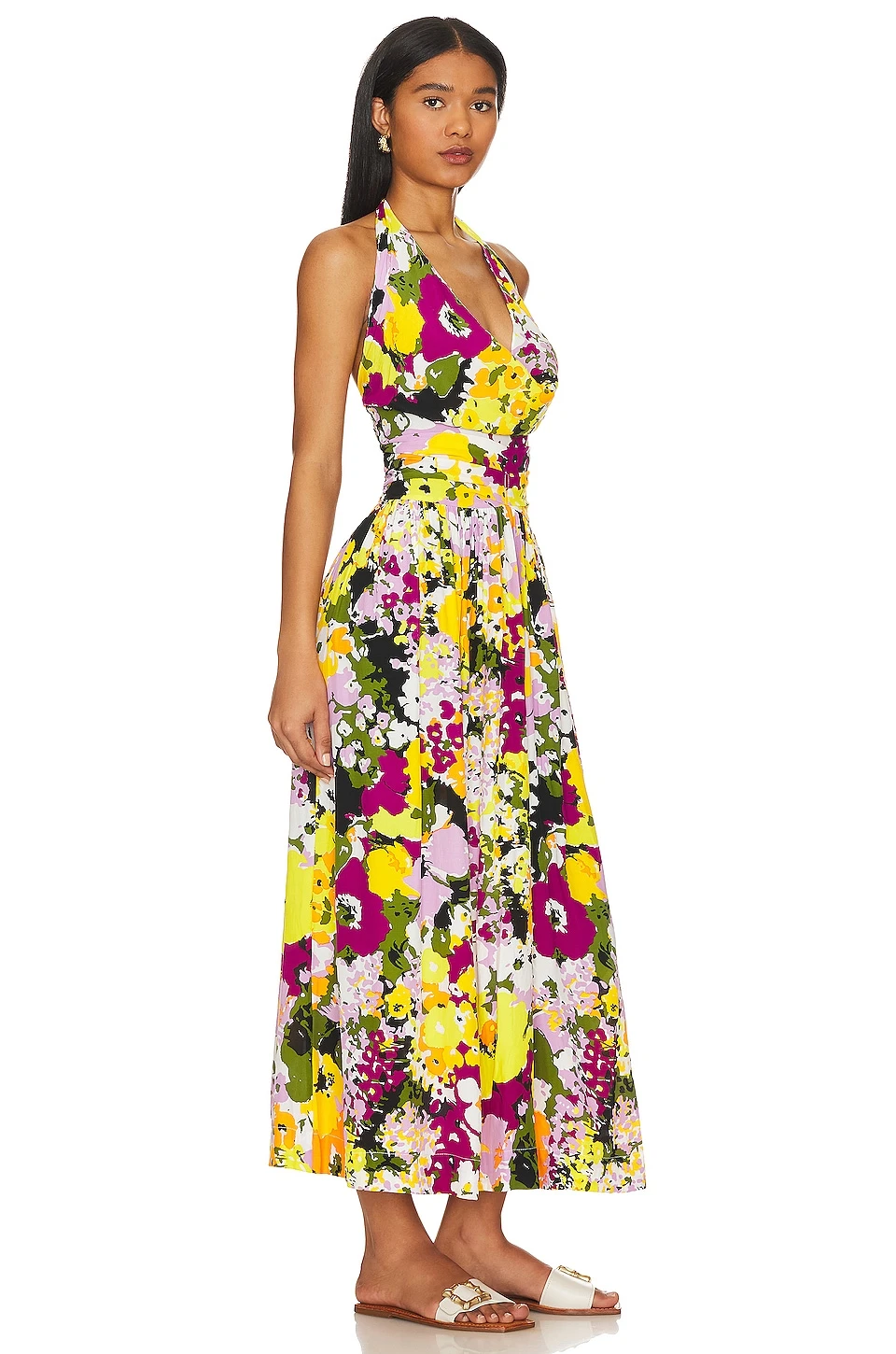 ROBE MIDI ENCOLURE BÉNITIER Flower Riot 4 ROBE MIDI ENCOLURE BÉNITIER Flower Riot – Image 2