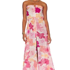 ROBE MAXI RYDEN Tropics Fuchsia -Pas Cher Tendricia Magasin TIAR WD405 V1