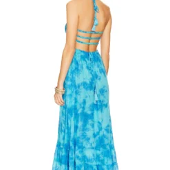 ROBE MAXI Turqouise Smoke -Pas Cher Tendricia Magasin TIAR WD415 V3