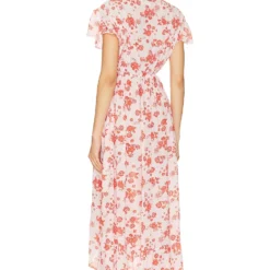 ROBE MI-LONGUE BLAKE Cabo Flora Red -Pas Cher Tendricia Magasin TIAR WD428 V3