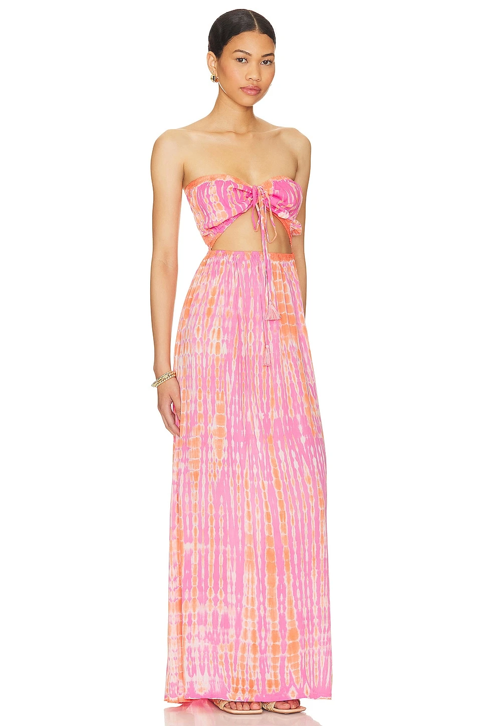 ROBE MAXI PUA Pink Coral Tie Dye 4 ROBE MAXI PUA Pink Coral Tie Dye – Image 2