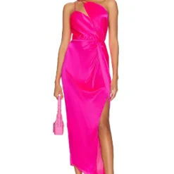 ROBE EN MAILLE À FINES BRETELLES Hot Pink
