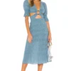 ROBE MI-LONGUE NANETTE Dusty Blue -Pas Cher Tendricia Magasin TULA WD859 V1