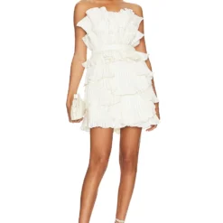 ROBE COQUILLAGE PLISSÉ REED Ivory