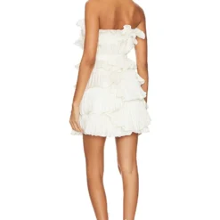 ROBE COQUILLAGE PLISSÉ REED Ivory -Pas Cher Tendricia Magasin UAMR WD180 V3